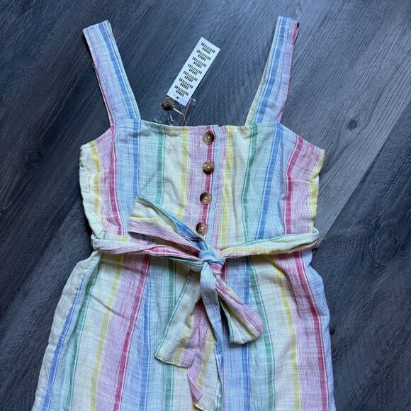 Urban Outfitters San Katy Slub Stripe Maxi Dress NEW Rainbow - Picture 4 of 12